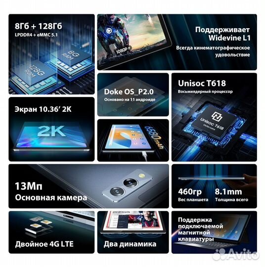 Планшет BlackView tab 11 8/128 LTE (2Sim) +чехол