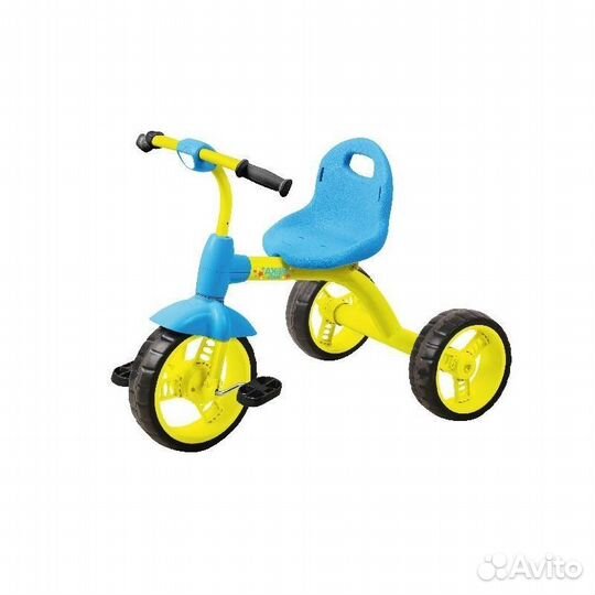 Велосипед детский принт желтый С голубым