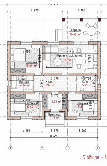Дом 95 м² на участке 8 сот.