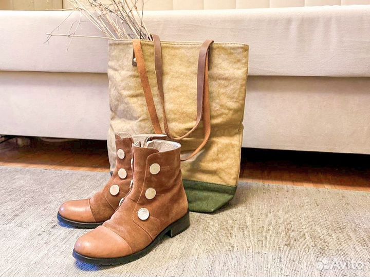 Ботинки демисезонные девочке 34 замша натуральная