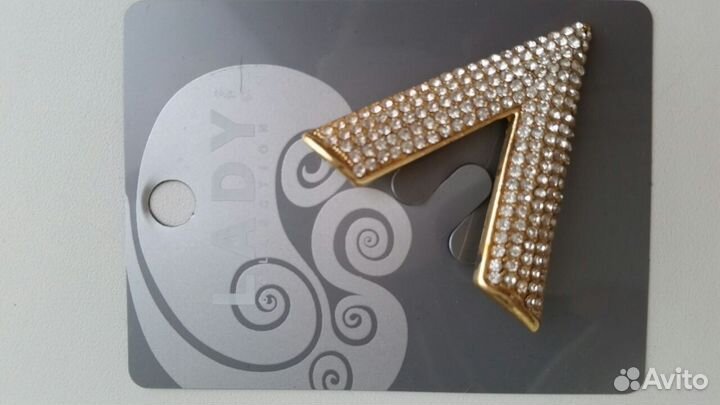 Булавка декор и брошь - буква Л или V