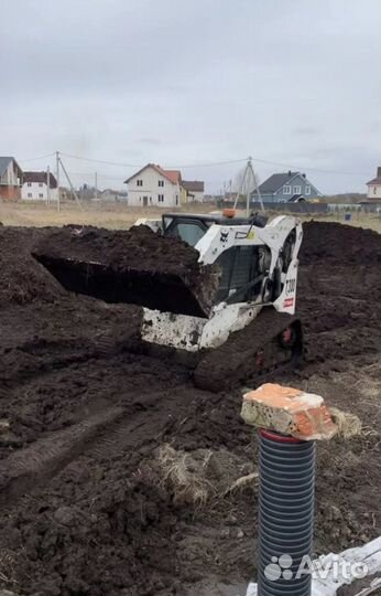 Выравнивание участка вспашка земли газон под ключ