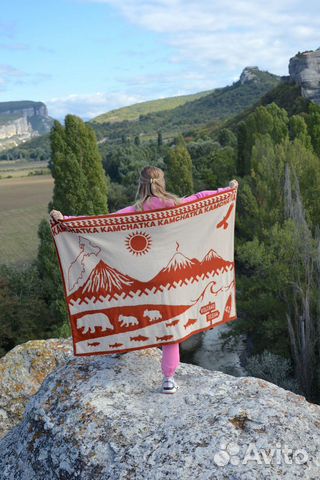 Плед вязаный Камчатка / Покрывало на кровать
