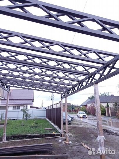 Каркасный навес под ключ