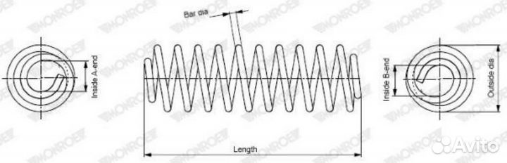 Monroe SP3500 Пружина подвески передн peugeot: 407
