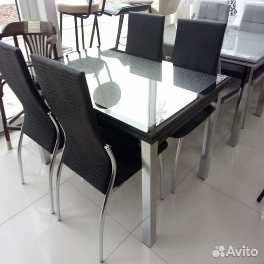 Стол обеденный Аполлон стекло 0,9 м