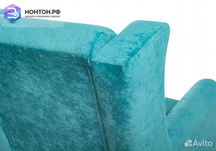 Кресло Плимут бирюзовый / коричневый