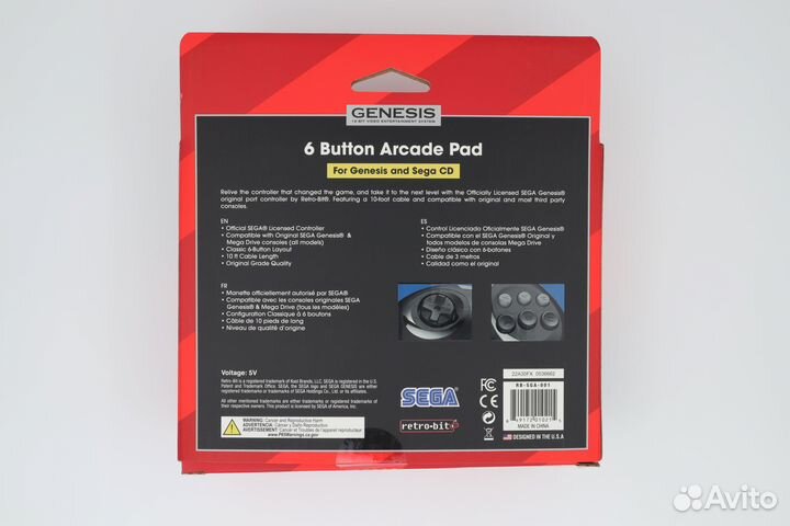Джойстик для Sega Сега Новый RetroBit Три Цвета
