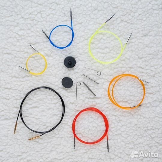 Набор: черный тросик 126см (150 см), заглушки и к