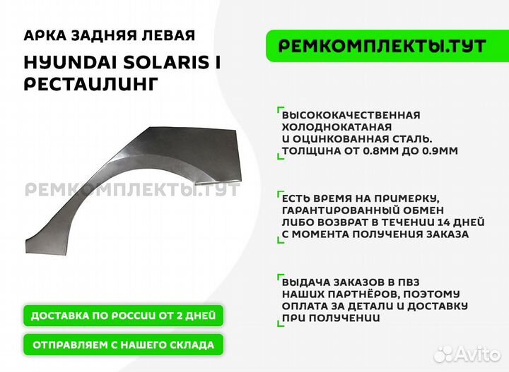 Арка задняя Hyundai Solaris 1 левая