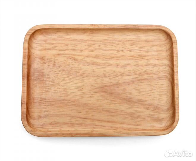 Поднос деревянный плоский 25х18. Тарелка плоская д