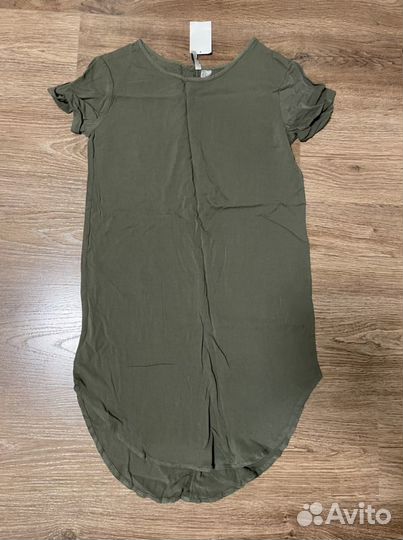 Платье футболка хаки hm h&m 32 новое с биркой