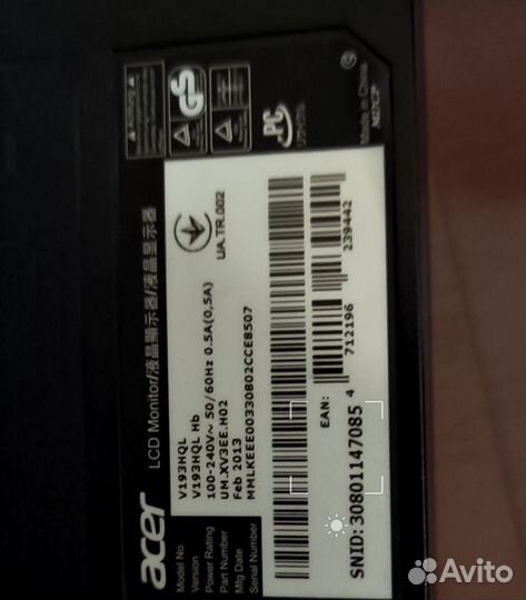 Монитор Acer v193HQL 60hz