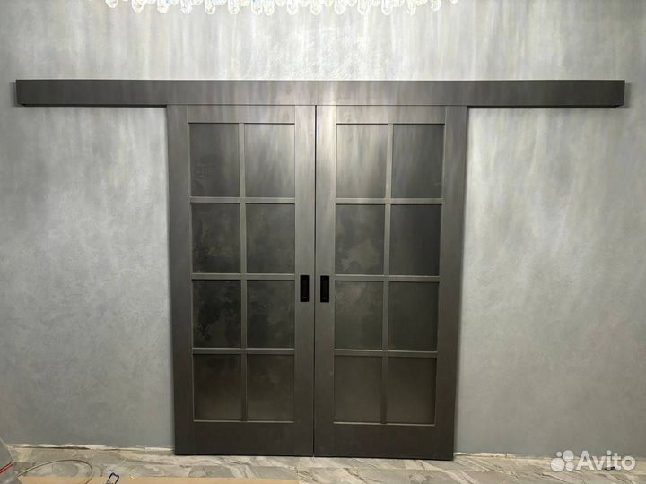 Межкомнатная дверь PSM-6 Дуб скай бежевый со стеклом