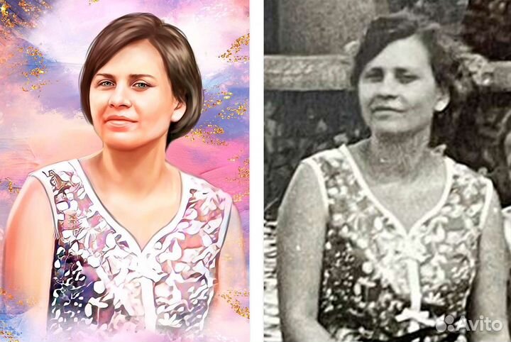 Портрет по фото на холсте портрет печать