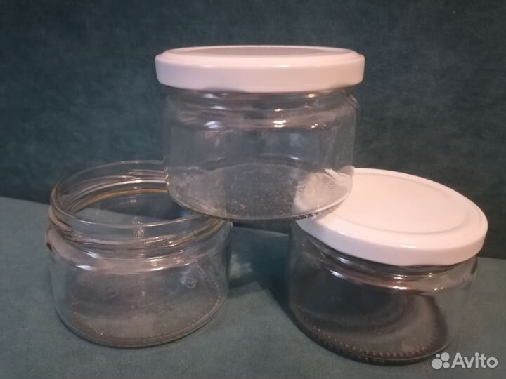 Банка стеклянная Шайба 0.25 л с крышкой
