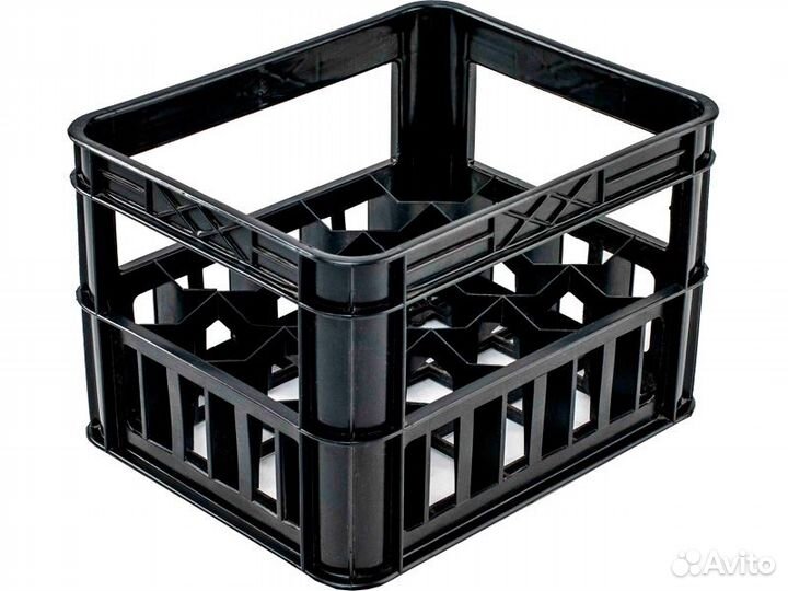 Ящик 420х340х317 для бутылок 0,5 л 20 ячеек чёрный