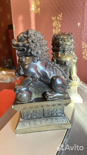 Статуетки китайские львы собаки