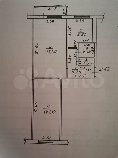 2-к. квартира, 44,4 м², 4/5 эт.