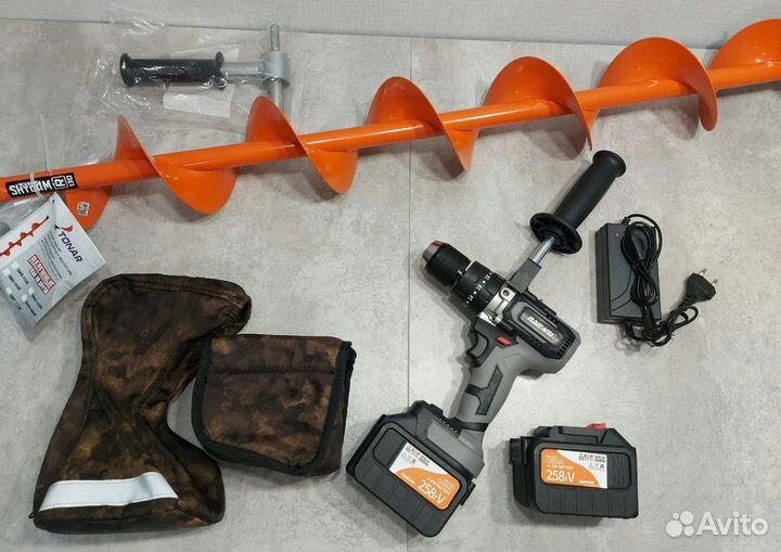 Ледобур Nanwei 150Nm 6 Ah + Тонар Мотошторм 130