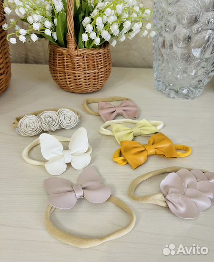 Бантики повязки на голову для малышки