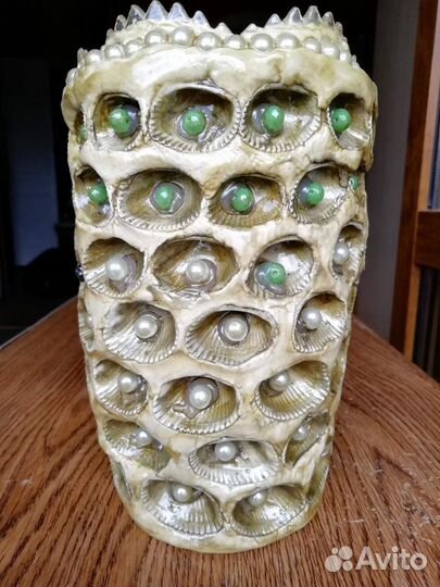 Бутылки декорированные ракушками