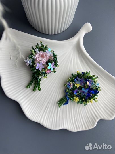 Брошь цветы ручная работа