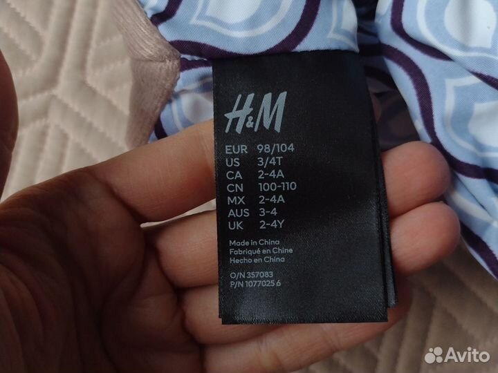 Новые зимние варежки 98-104 H&M голубой девочки