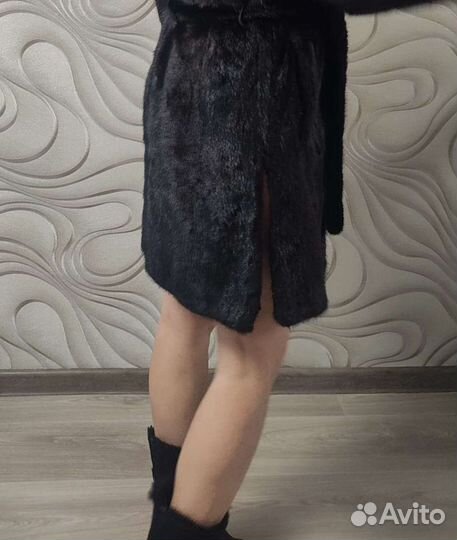 Шуба норковая с капюшоном