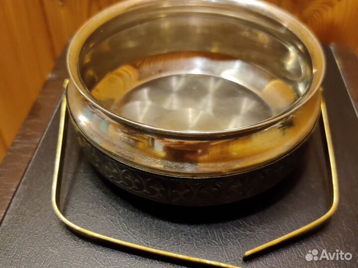 Мельхиоровая вазочка, пепельница СССР