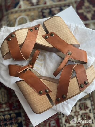 Chloé Crisscross Platform Wedge Sandals
