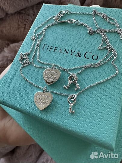 Серьги и колье Tiffany тиффани серебро