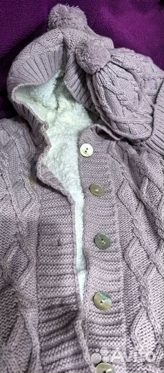 Зимний комбинезон для девочки вязаный