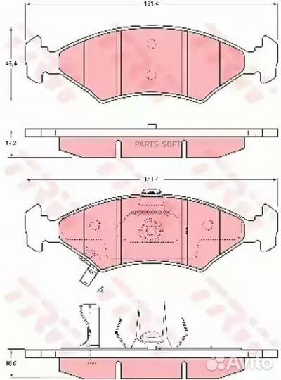 TRW GDB3224 gdb3224 502 22513 022b-sxколодки дисковые п.\kia sephia 1.5/1.8 16v 95-01/sportage 2.0td