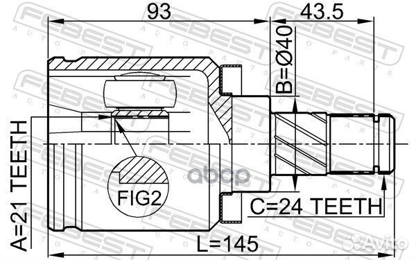 ШРУС внутренний 21X40X24 nissan almera N16 00