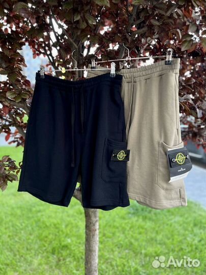 Мужские шорты Stone island с патчем