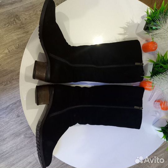 Сапоги зимние замшевые,натуральный мех 37р-р