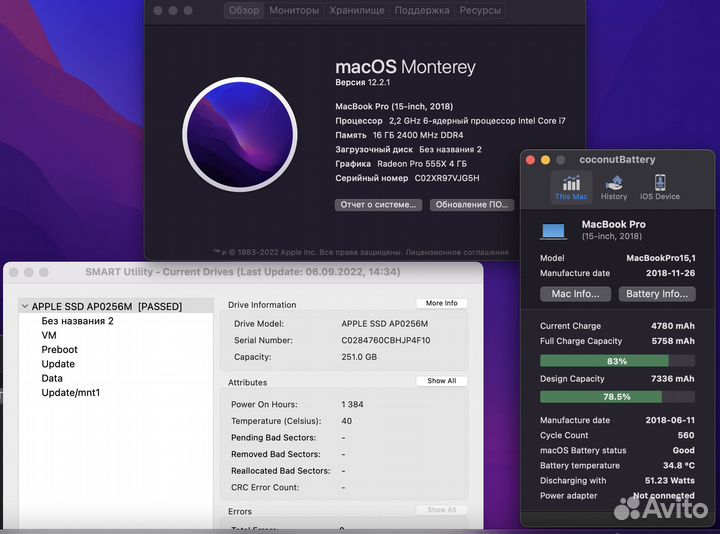 Материнская плата и запчасти MacBook Pro 15 2018