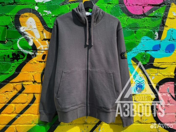 Худи Stone Island Zip Lead Grey