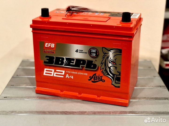 Аккумулятор Зверь asia EFB 82 Ач (обр.пол.)