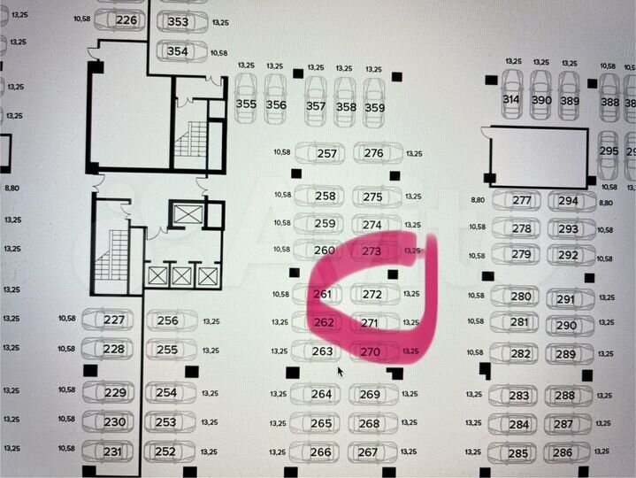 Машиноместо, 13 м²