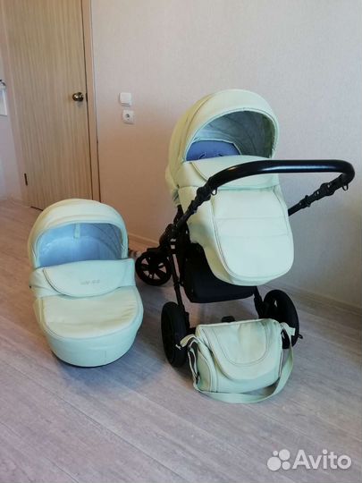 Коляска 2 в 1 indigo эко кожа