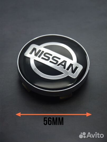 Заглушки на диски nissan d-60 мм комплект 4 шт