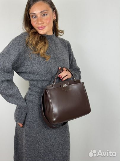Сумка натуральная кожа коричневая