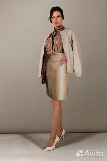 Кожаная юбка натуральная