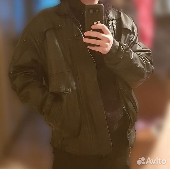 Кожанный бомбер винтаж