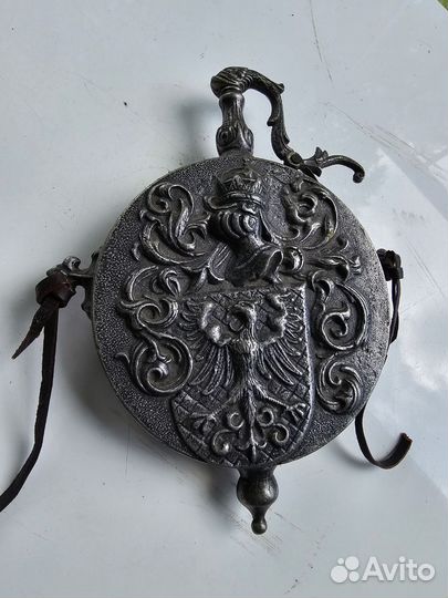 Антикварная Фляжка Фляга цинк Германия