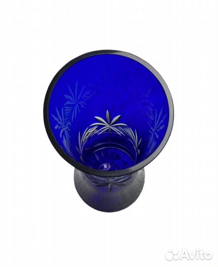 Ваза для цветов кобальтовое стекло маленькая