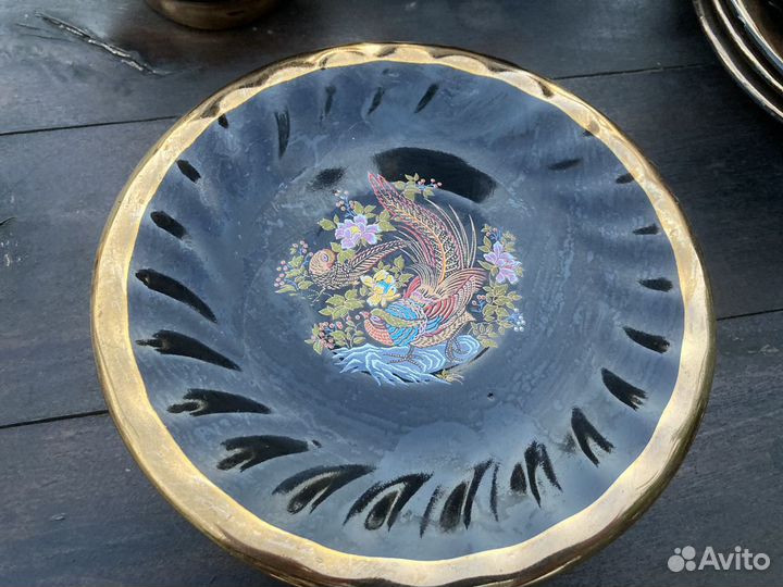 Сервиз кофейный и чайный черный с золотом