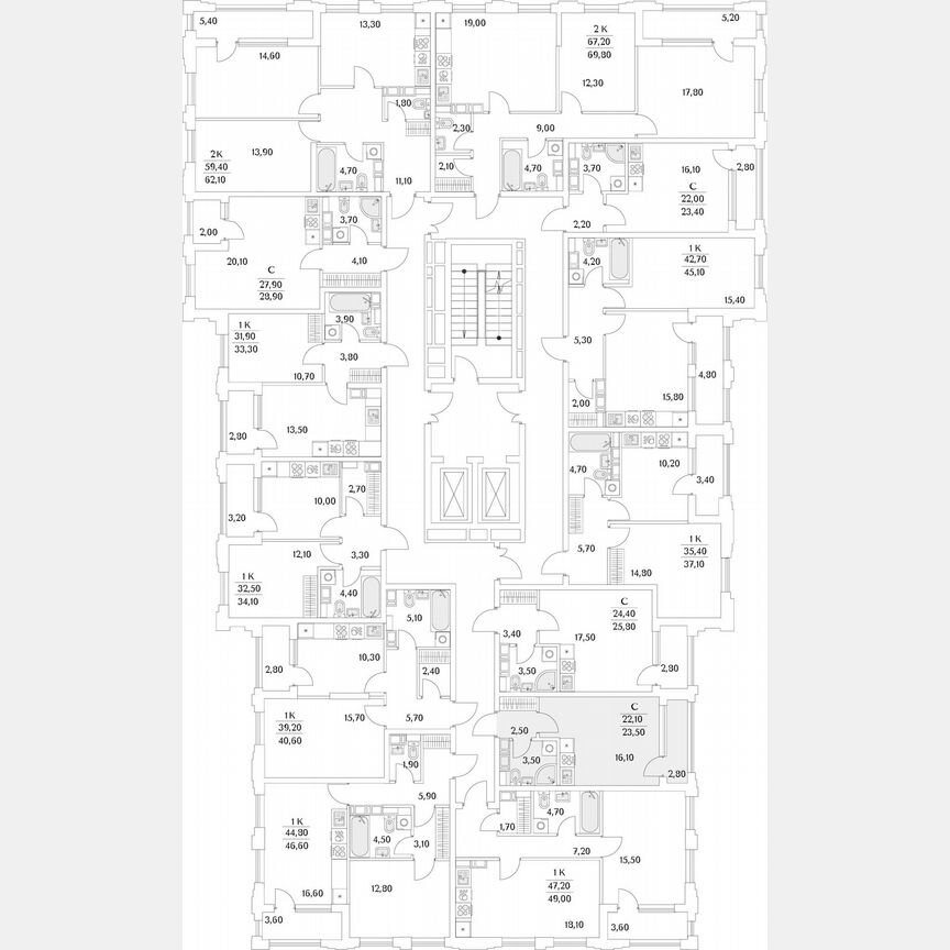 Квартира-студия, 23,6 м², 9/13 эт.